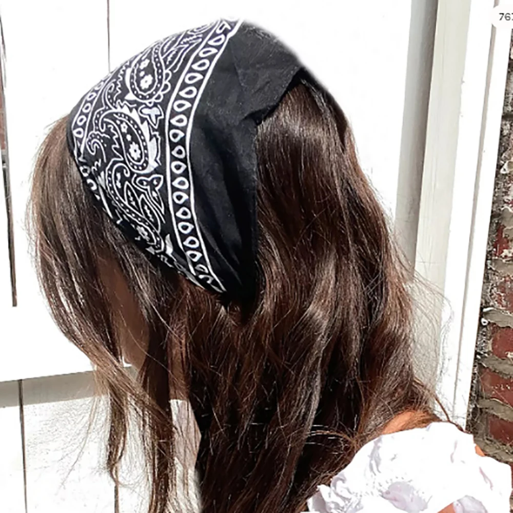 Fashion Bandana Kerchief Head Square Scarves Print Handkerchief Woman Man Hair Band Neck Scarf Sports Headwear Wrap Head Scarf