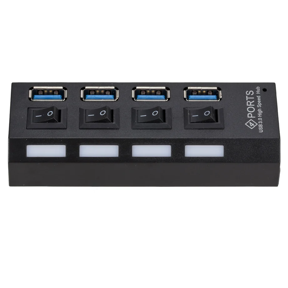Mini USB HUB 3.0 Super Speed 5Gbps usb3.0 4 Ports HUB Portable Micro USB 3.0 HUB Splitter With External Power Adapter For PC Acc