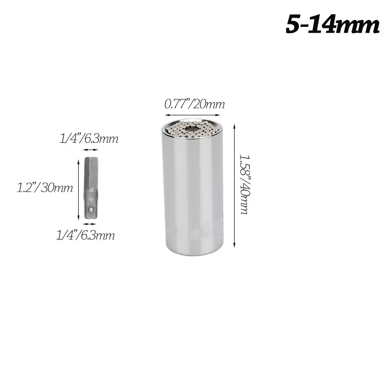 Onnfang 7-19/11-32mm Universal Ratchet Wrench Universal Socket Head, Household Socket Power/Hand Tool Wrench