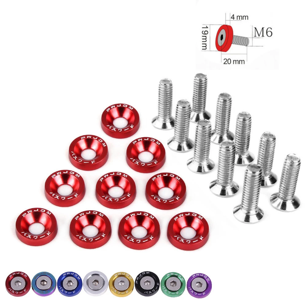 6MM Moto Screws For Honda Suzuki Yamaha Motorbike Nut Bolts License Plate Bracket Installation Fixing Motorcycle Car Screws