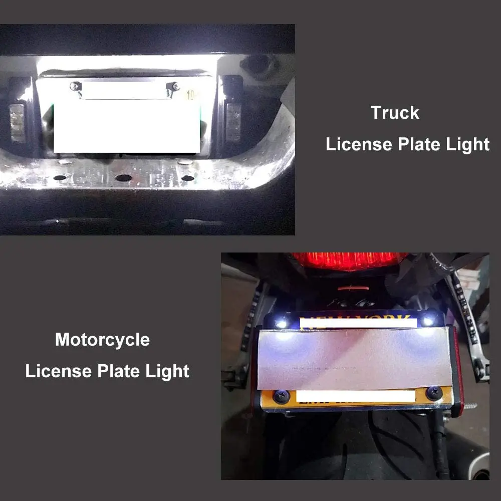 LED Car Motorcycle License Number Plate Lights Lamp Auto Tail Front Screw Bolt Bulbs Lamps Light Source 12V 5630 SMD