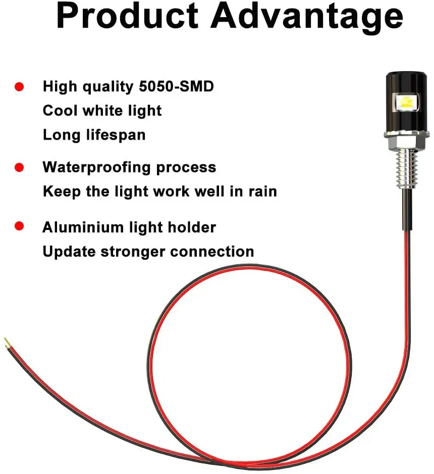 LED Car Motorcycle License Number Plate Lights Lamp Auto Tail Front Screw Bolt Bulbs Lamps Light Source 12V 5630 SMD