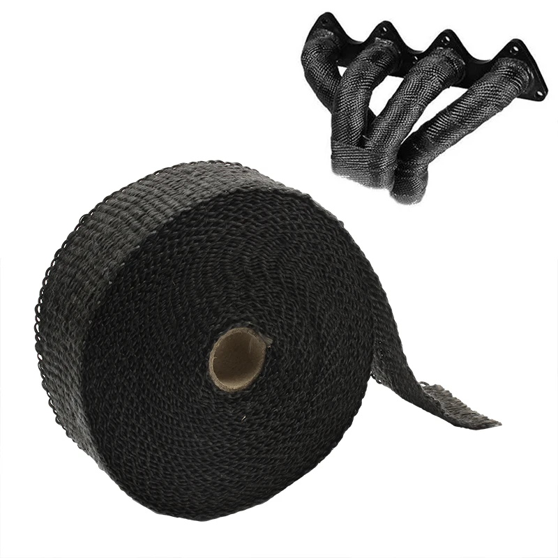 Motorcycle Muffler Thermal Tape Exhaust Band Heat Wrap Fiberglass Heat Shield Insulation With Stainless Ties 5CM*5M Termotape