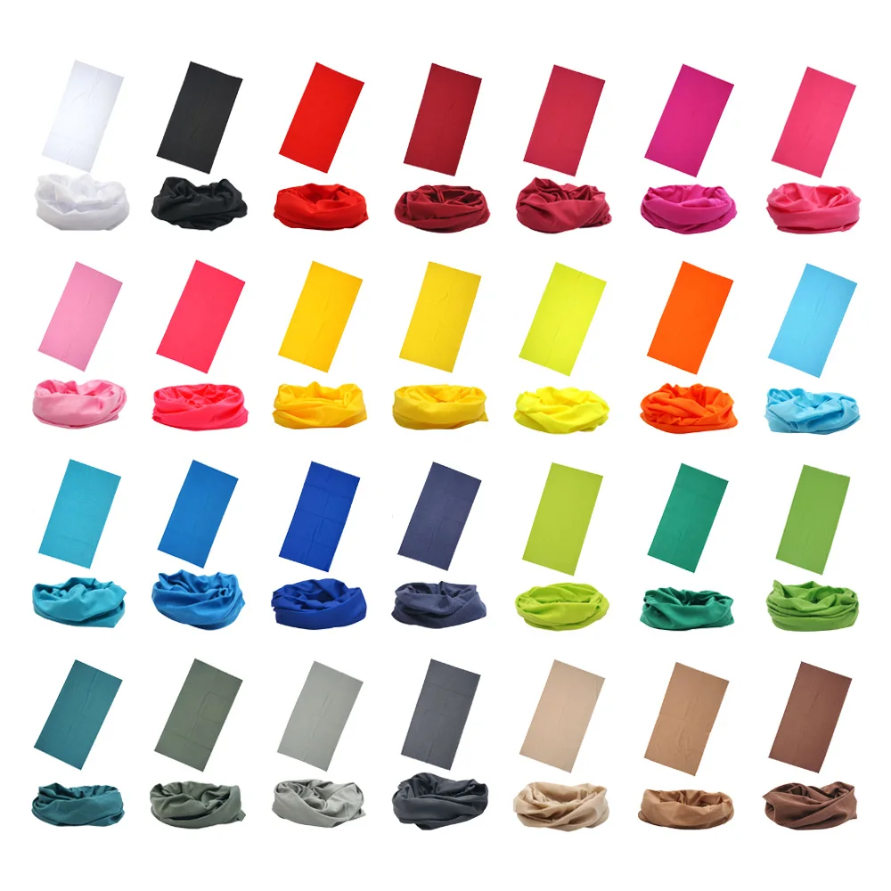 Outdoor Magic Bandana Solid Dyeing Color Cycling Hiking Scarves Fashion Headwrap Neck Tube Cover Fishing Windproof Face Mask