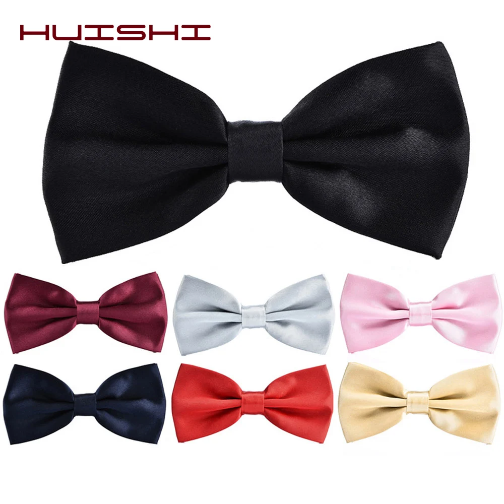 HUISUI 2024 New 43 Color Suit Bow Tie Wedding Gift Solid Party Classic Butterfly Cravat Wholesale Polyester Material Bowtie