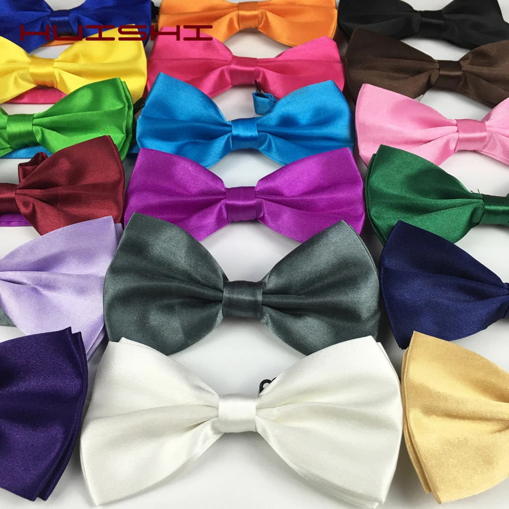 HUISUI 2024 New 43 Color Suit Bow Tie Wedding Gift Solid Party Classic Butterfly Cravat Wholesale Polyester Material Bowtie