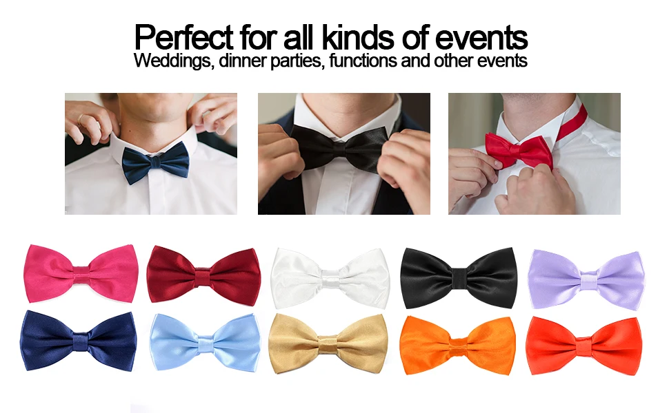 HUISUI 2024 New 43 Color Suit Bow Tie Wedding Gift Solid Party Classic Butterfly Cravat Wholesale Polyester Material Bowtie