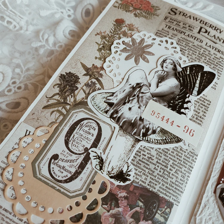 31Pcs Tim Holtz Style Number Junk Journal Label Vintage Stickers Retro DIY Album Planner Scrapbooking Material Craft Stickers