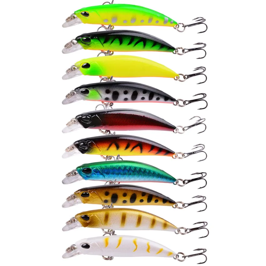 10pcs Laser Slow Minnow Fishing Lure Set 4g 7cm Wobblers Crankbaits Isca Artificial Hard Bait Carp Fishing Lures Kit Pesca