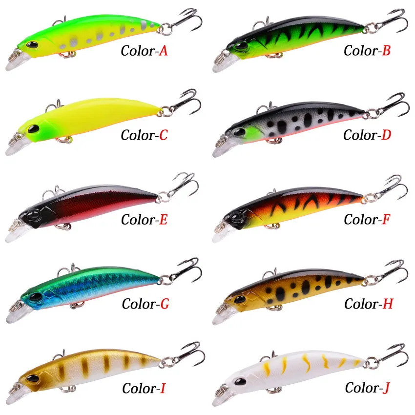 10pcs Laser Slow Minnow Fishing Lure Set 4g 7cm Wobblers Crankbaits Isca Artificial Hard Bait Carp Fishing Lures Kit Pesca