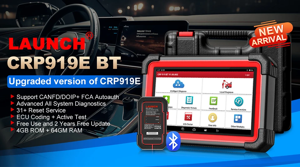 LAUNCH X431 Creader Elite CRE202 OBD2 Diagnostic Tools 2 Systems ABS SRS Diagnoses 2 Resets EOBD Scanner Lifetime Free Update