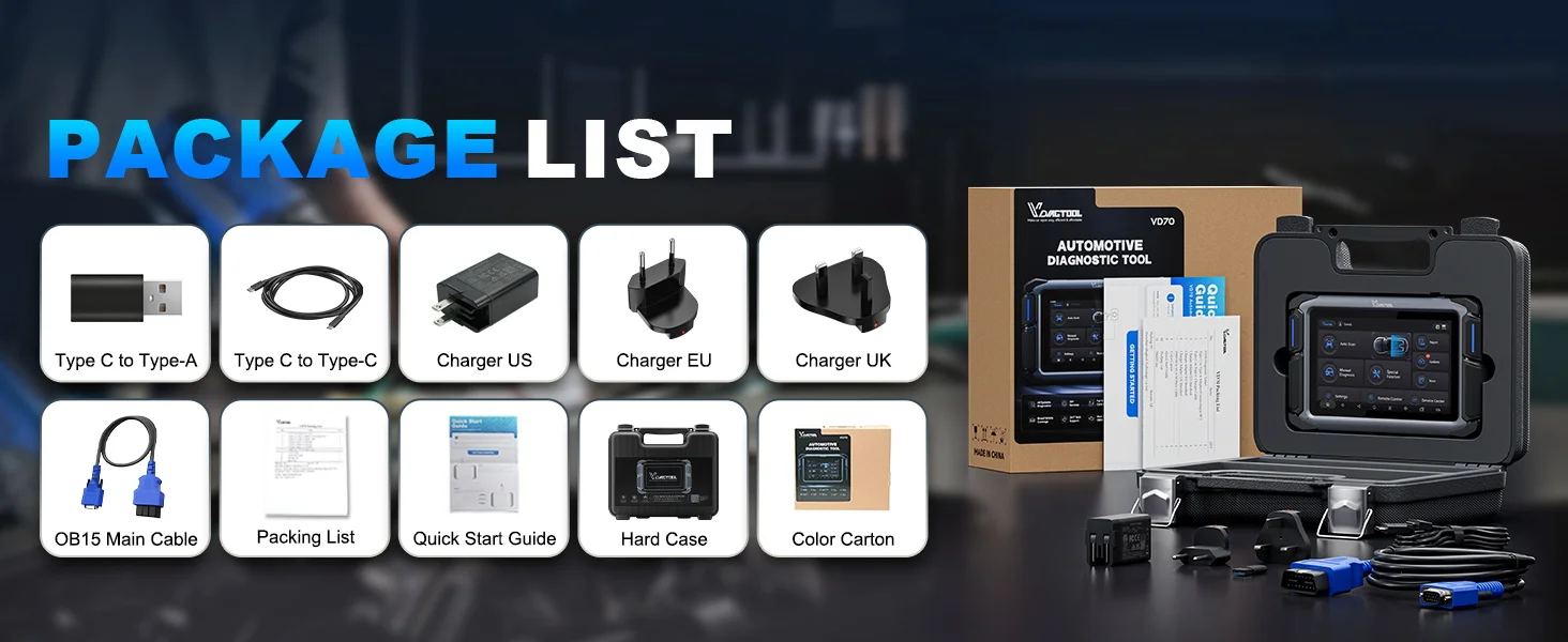 VDIAGTOOL VD70 Lite OBD2 Automotive Scanner Bi-Directional Car Diagnostic Key Tool Programmer with 31+Reset DOIP Free Updates
