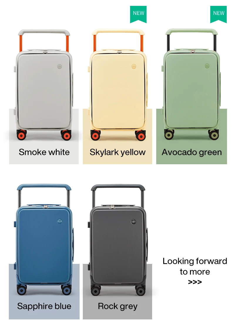 Mixi 2026 New Design Wide Handle Suitcase Men Carry-On Luggage Women Travel Trolley Case 20 Inch Cabin PC Aluminum Frame M9275