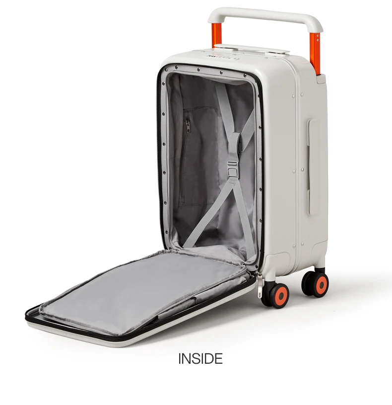 Mixi 2026 New Design Wide Handle Suitcase Men Carry-On Luggage Women Travel Trolley Case 20 Inch Cabin PC Aluminum Frame M9275