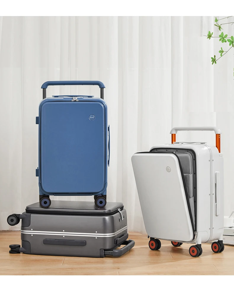 Mixi 2026 New Design Wide Handle Suitcase Men Carry-On Luggage Women Travel Trolley Case 20 Inch Cabin PC Aluminum Frame M9275