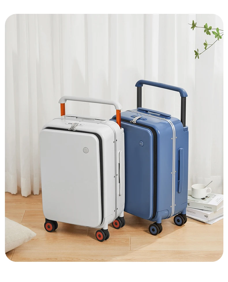 Mixi 2026 New Design Wide Handle Suitcase Men Carry-On Luggage Women Travel Trolley Case 20 Inch Cabin PC Aluminum Frame M9275