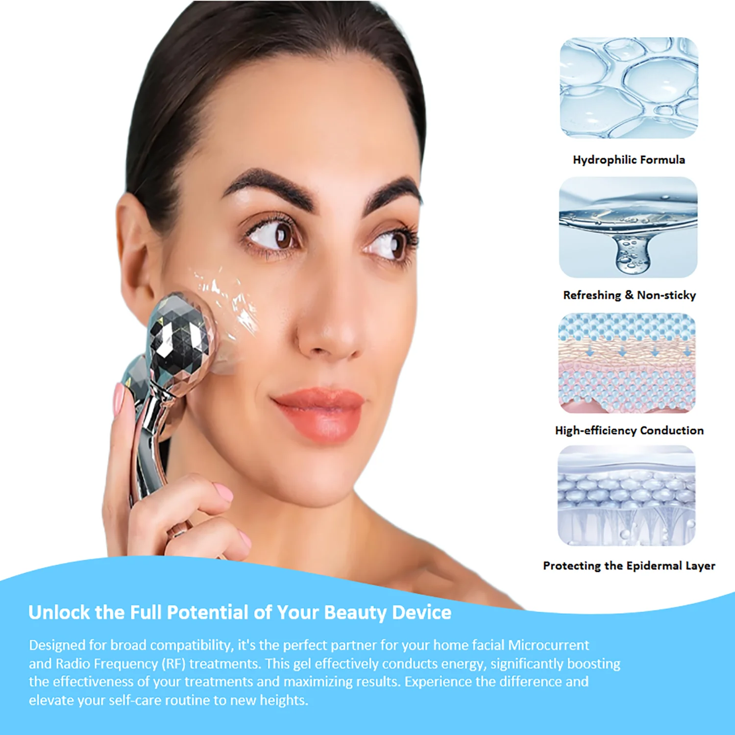 84.5oz Gel Conductor Radiofrecuencia y Cavitacion Conductive Gel Clear for Ultrasonic Machine Face Microcurrent EMS HIFU