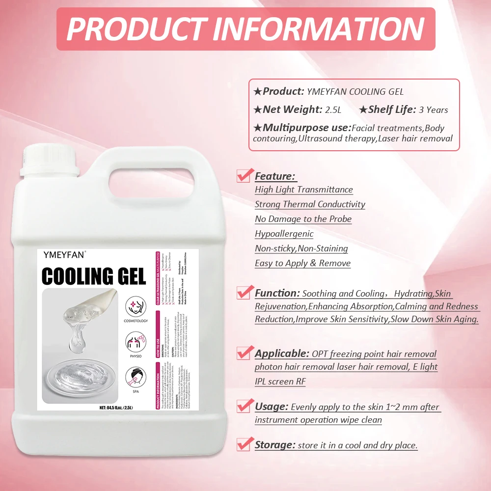 84.5oz Gel Conductor Radiofrecuencia y Cavitacion Conductive Gel Clear for Ultrasonic Machine Face Microcurrent EMS HIFU
