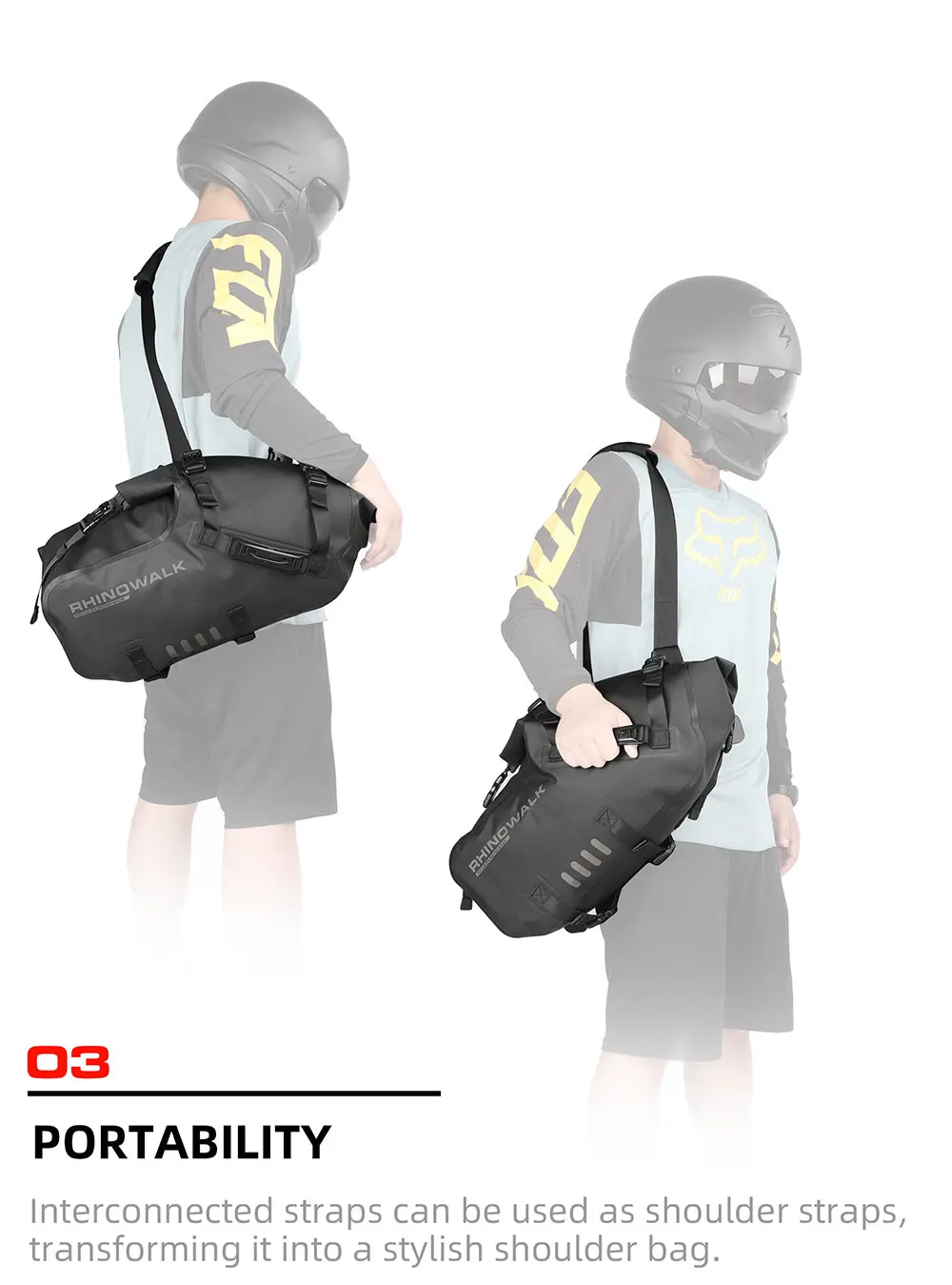 Rhinowalk Motorcycle Bag 100%Waterproof 18L/28L/48L Large Capacity 2 Pcs Universal Fit Motorcycle Pannier Bag Saddle Side Bags