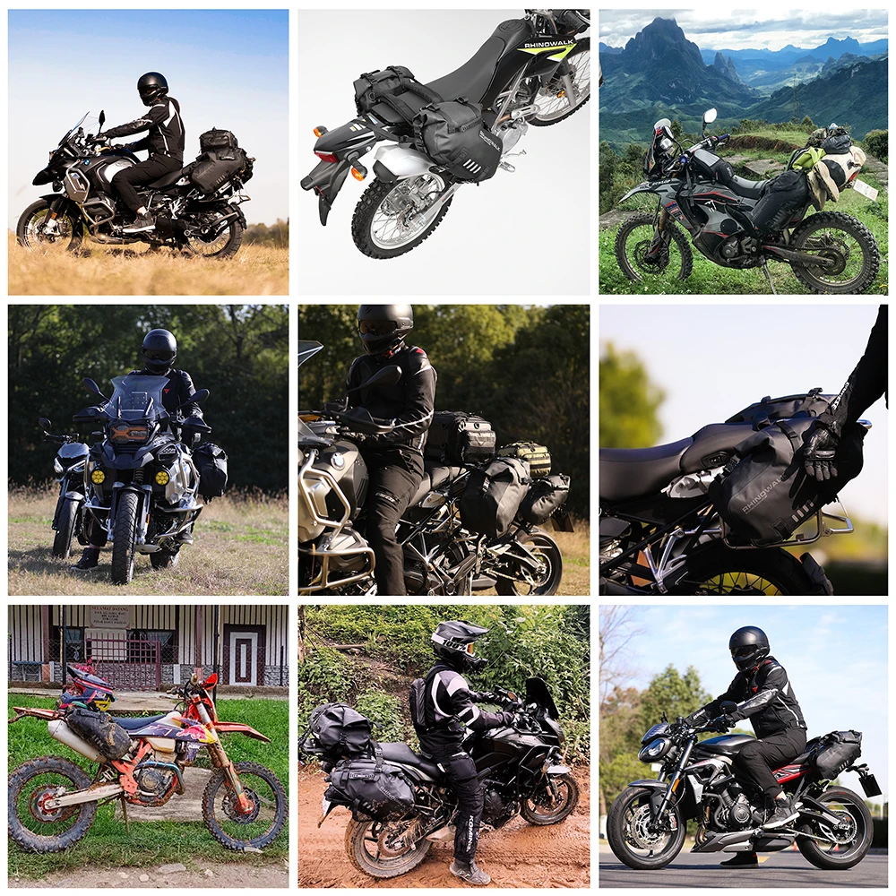 Rhinowalk Motorcycle Bag 100%Waterproof 18L/28L/48L Large Capacity 2 Pcs Universal Fit Motorcycle Pannier Bag Saddle Side Bags