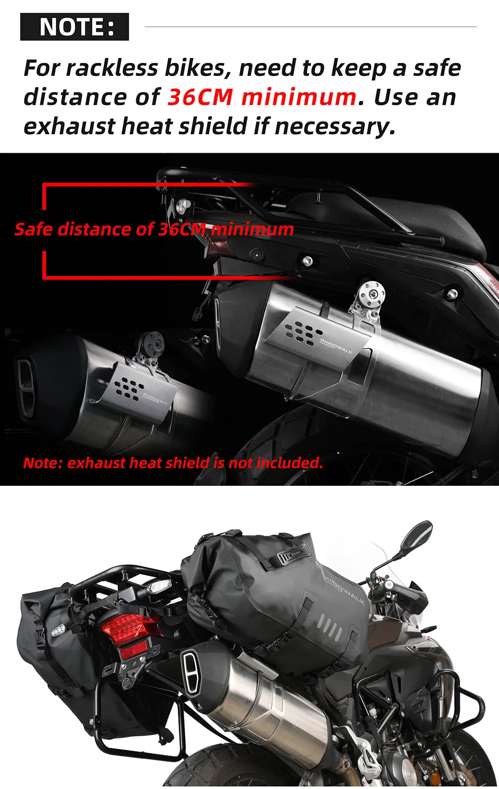 Rhinowalk Motorcycle Bag 100%Waterproof 18L/28L/48L Large Capacity 2 Pcs Universal Fit Motorcycle Pannier Bag Saddle Side Bags
