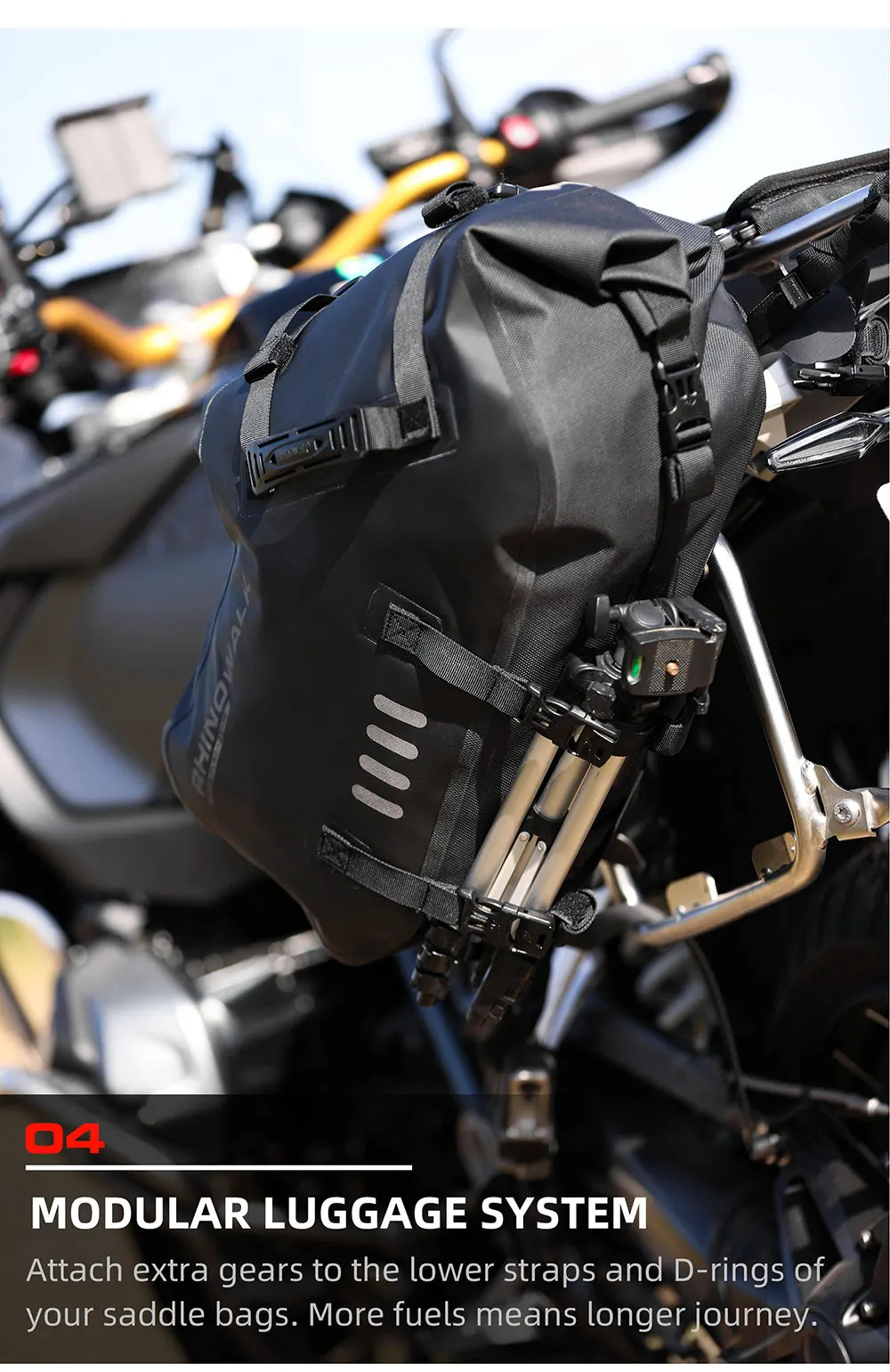 Rhinowalk Motorcycle Bag 100%Waterproof 18L/28L/48L Large Capacity 2 Pcs Universal Fit Motorcycle Pannier Bag Saddle Side Bags