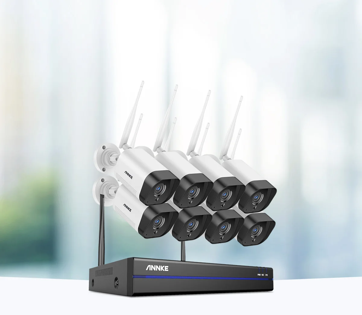 Annke 10CH 5MP CCTV System 264+ HD Wireless NVR Kit Outdor IR Night Vision IP Wifi Camera Security System CCTV Kit Two-way Audio
