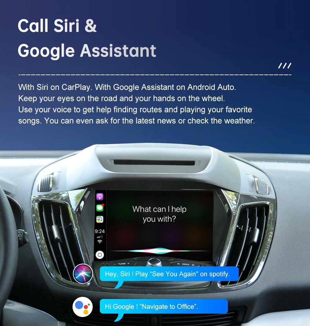 Wireless CarPlay for Ford Focus Escape Fiesta C-max Android Auto Interface Mirror Link AirPlay GPS Rear Camera View Car Player