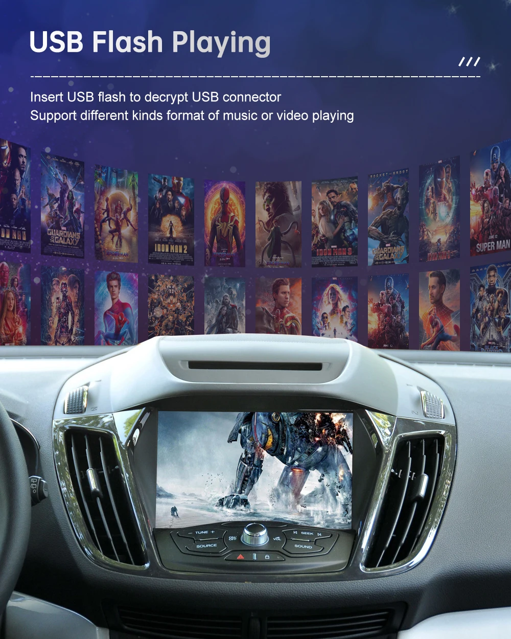 Wireless CarPlay for Ford Focus Escape Fiesta C-max Android Auto Interface Mirror Link AirPlay GPS Rear Camera View Car Player