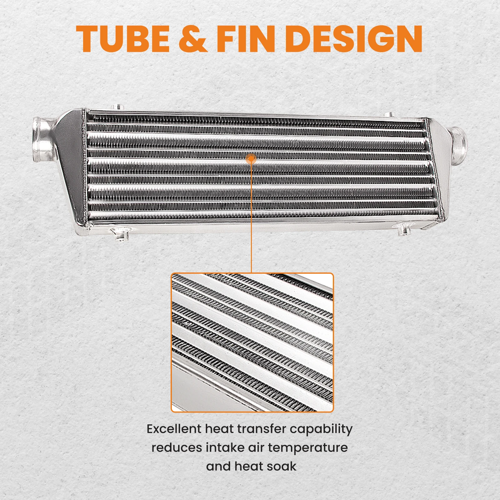 Universal Intercooler 27''x7''x2.5" Tube & Fin for Audi Jetta Inlet 2.5" / 64mm