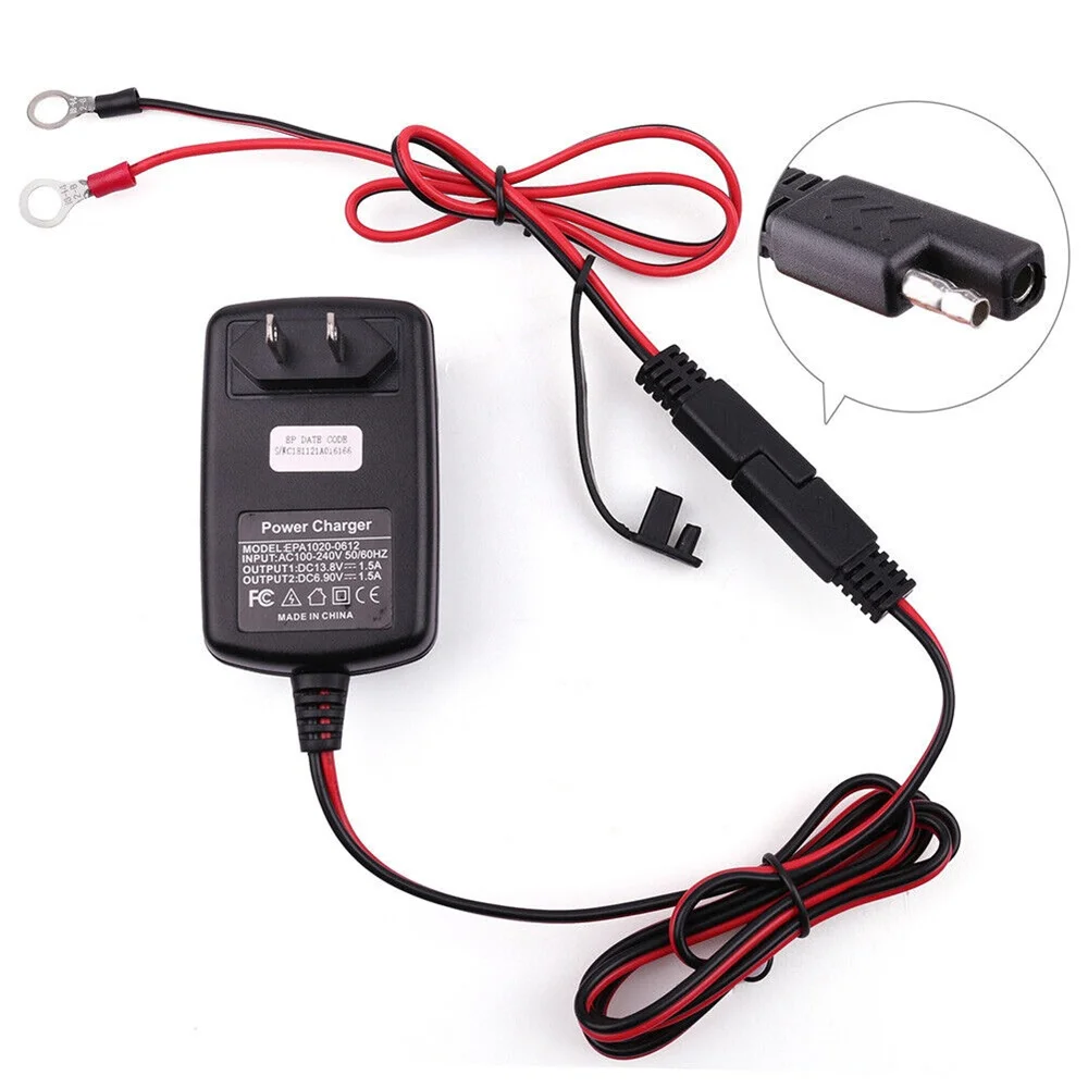 6V 12V 1.5A Automatic Battery Charger Maintainer Car Automatic Float Charger Motorcycle Lawn Mower Tractor Lead-acid AGM GEL Toy