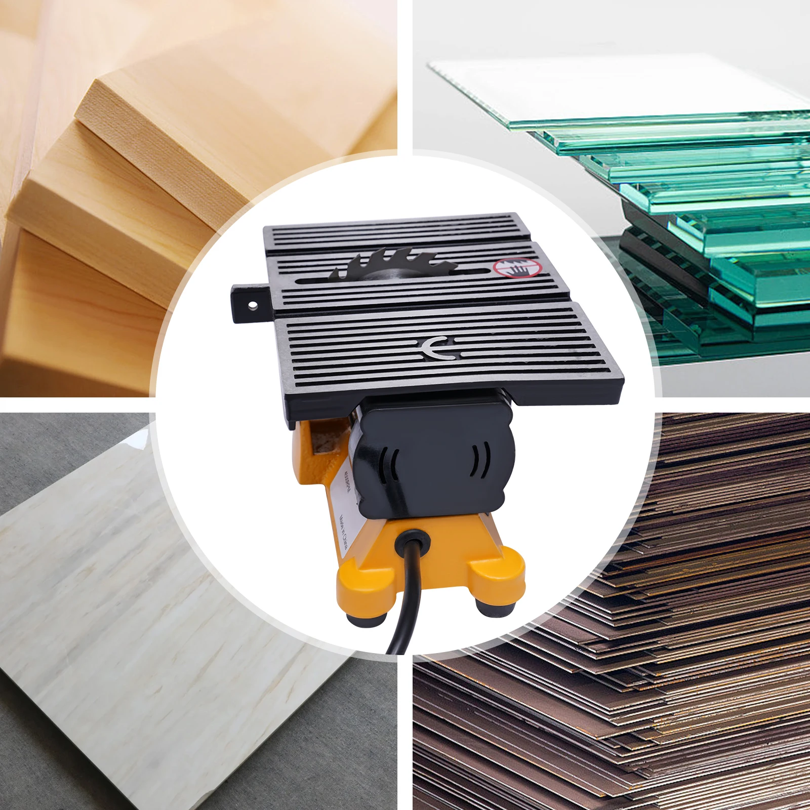 Electric Table Saw Power Tool Metal Wood Cutting Machine Workbench 4500RPM Cut Off Miter Saw 90W for Carpentry Circular Blade