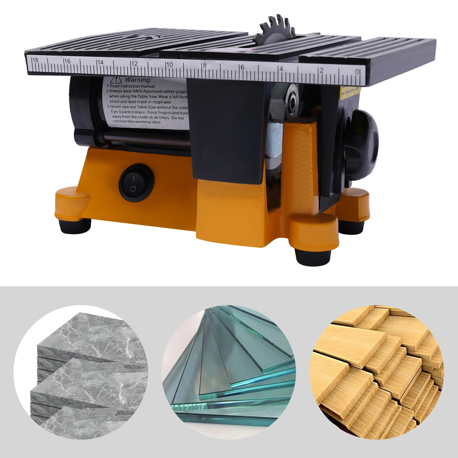 Electric Table Saw Power Tool Metal Wood Cutting Machine Workbench 4500RPM Cut Off Miter Saw 90W for Carpentry Circular Blade
