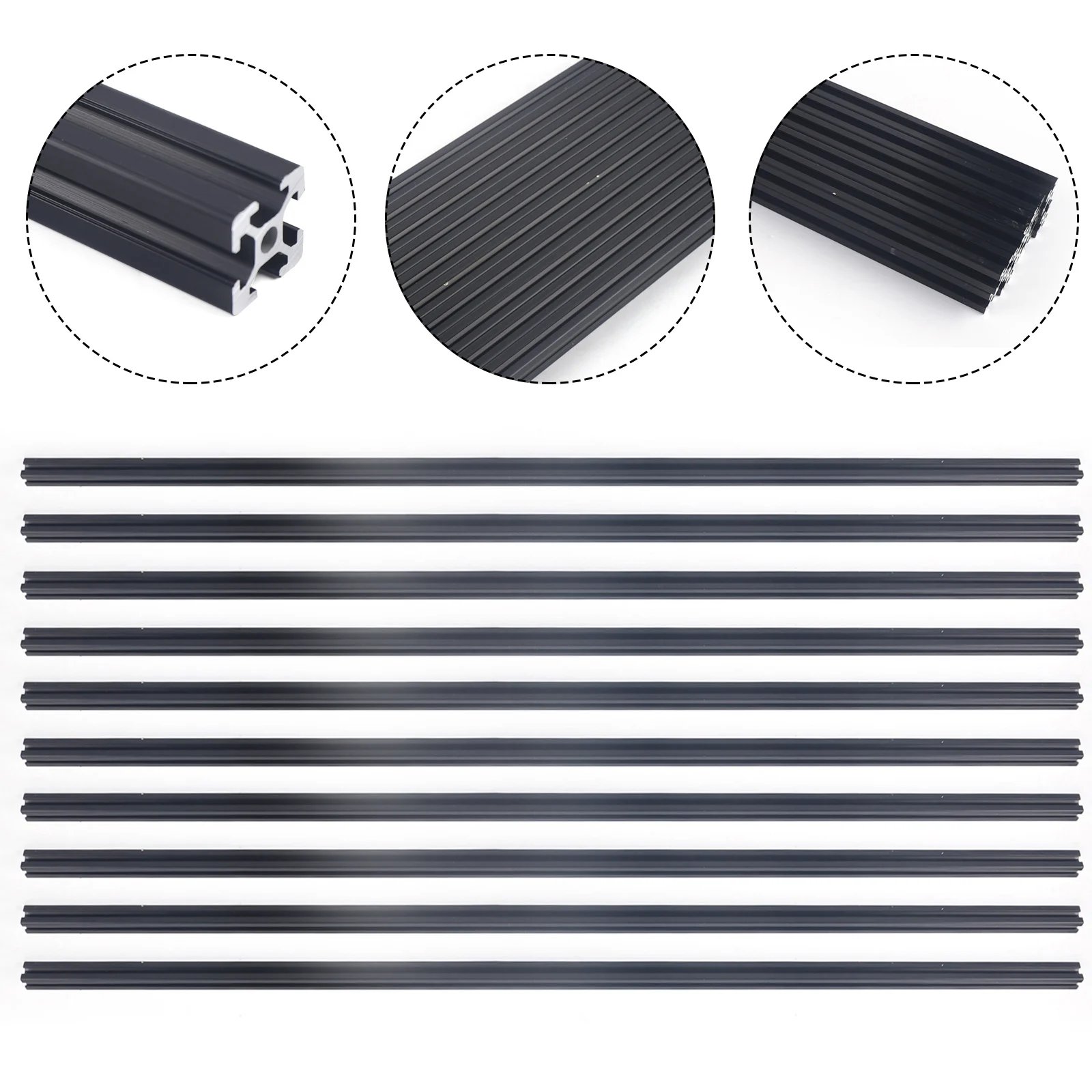 10 PACK 20*20 T-Slot Aluminum Extrusion CNC 3D Printer 1m 39.5'' Long Extruded Piece Black