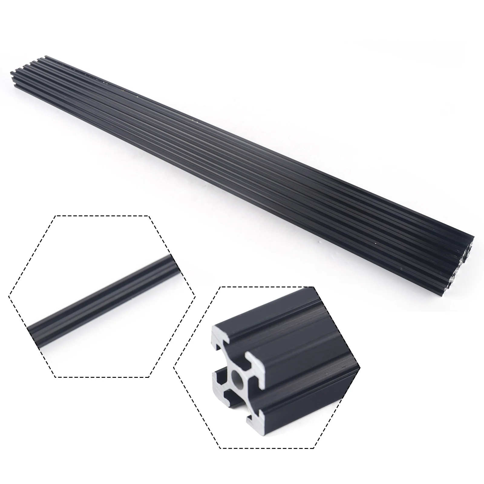 10 PACK 20*20 T-Slot Aluminum Extrusion CNC 3D Printer 1m 39.5'' Long Extruded Piece Black