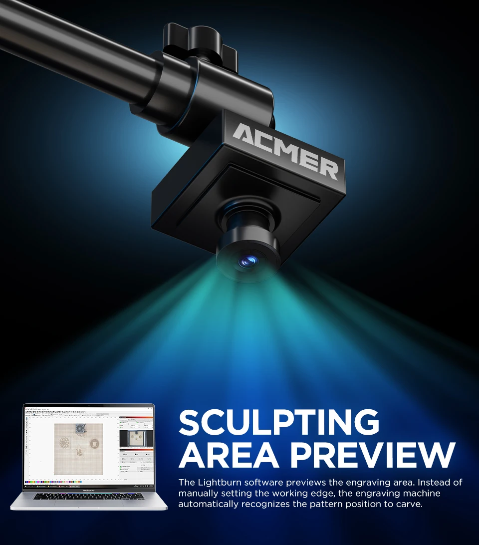 ACMER A500 Lightbrun Camera for ACMER XTOOL SCULPFUN Atomstack Ortur IKIER CREALITY TWO TREES COMGROW Laser Engraving Machine