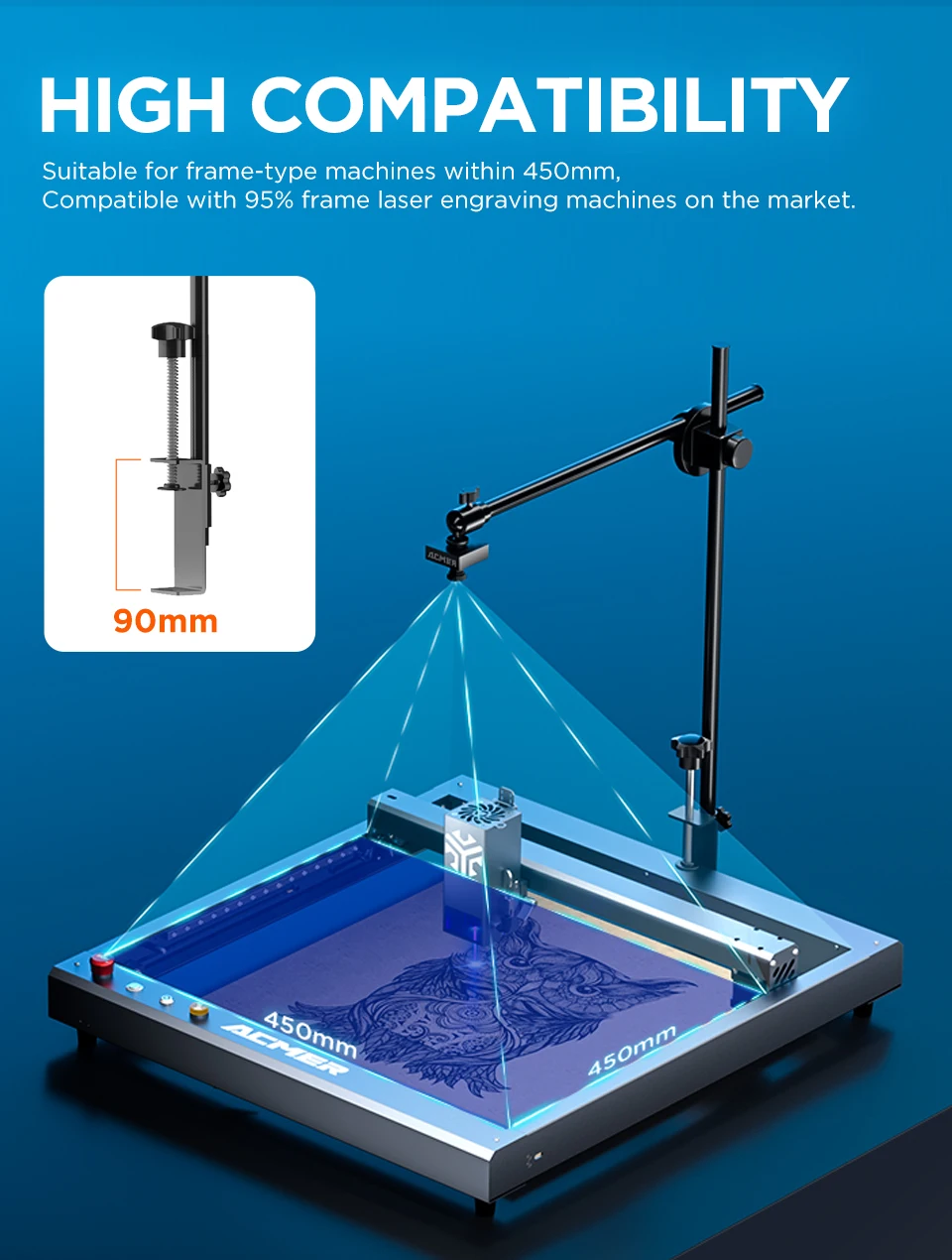 ACMER A500 Lightbrun Camera for ACMER XTOOL SCULPFUN Atomstack Ortur IKIER CREALITY TWO TREES COMGROW Laser Engraving Machine