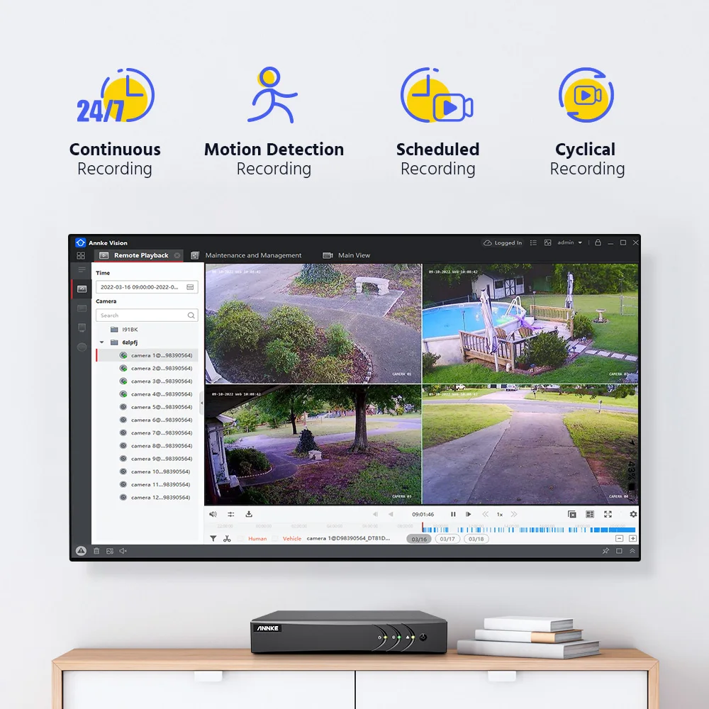 ANNKE 8CH 5MP Video Security System Dual Light H.265+ DVR Recorder Video Surveillance CCTV Camera Kits 3K Outdoor PIR Detection