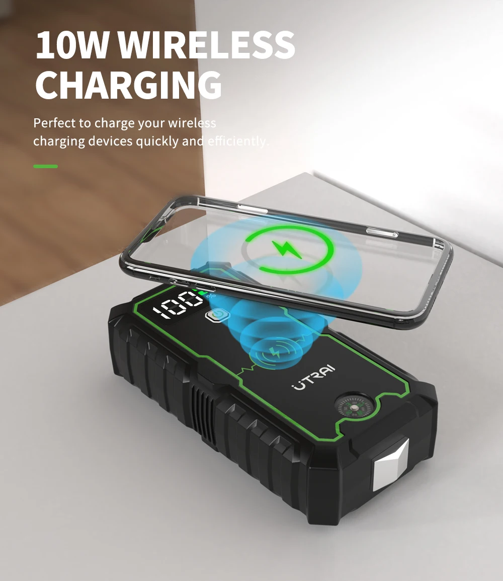 UTRAI Power Bank  4000A Jump Starter Portable Charger Car Booster 12V Auto Starting Device Emergency Car Battery Starter