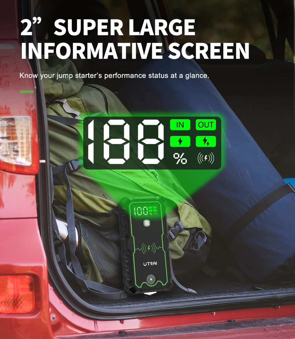 UTRAI Power Bank  4000A Jump Starter Portable Charger Car Booster 12V Auto Starting Device Emergency Car Battery Starter