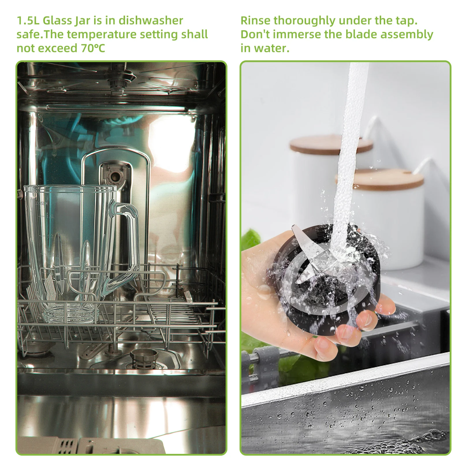 BioloMix 1300W Smoothie Maker with 1.5L Glass Jar Personal Blender for Frozen Fruit Drinks And Sauces