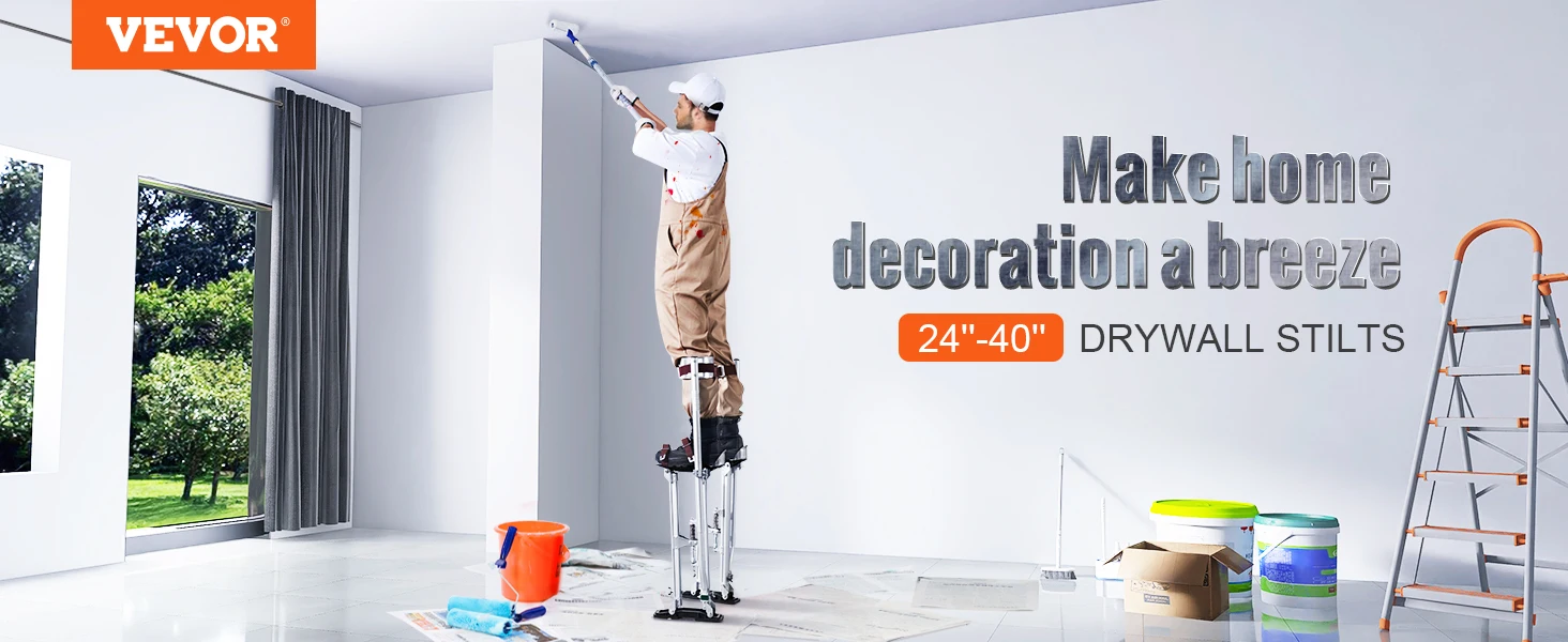 VEVOR 24"-40" Drywall Stilts Professional Aluminum lastering Stilt Ladder Adjustable Plastering Stilts Paint Tool Stage Props