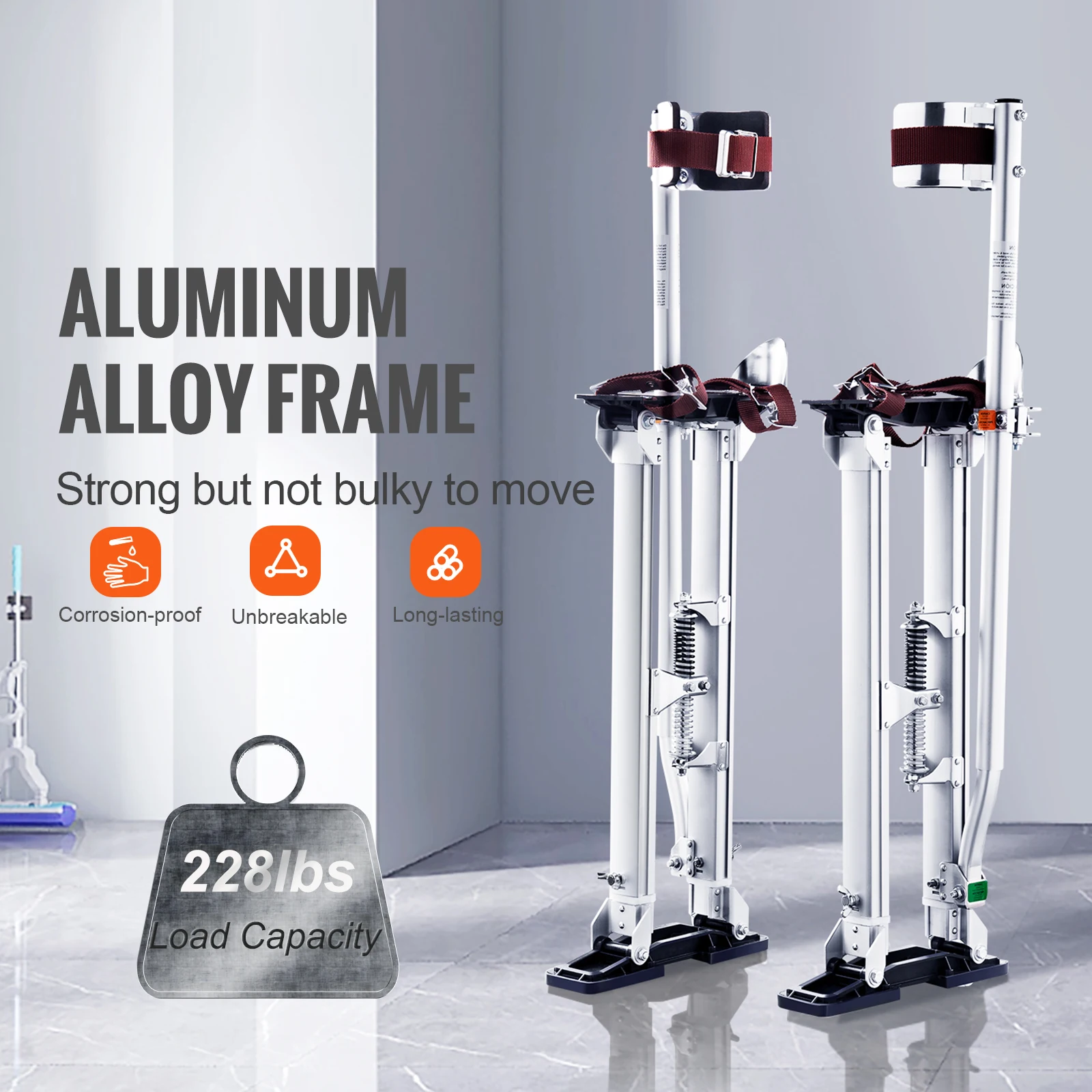 VEVOR 24"-40" Drywall Stilts Professional Aluminum lastering Stilt Ladder Adjustable Plastering Stilts Paint Tool Stage Props
