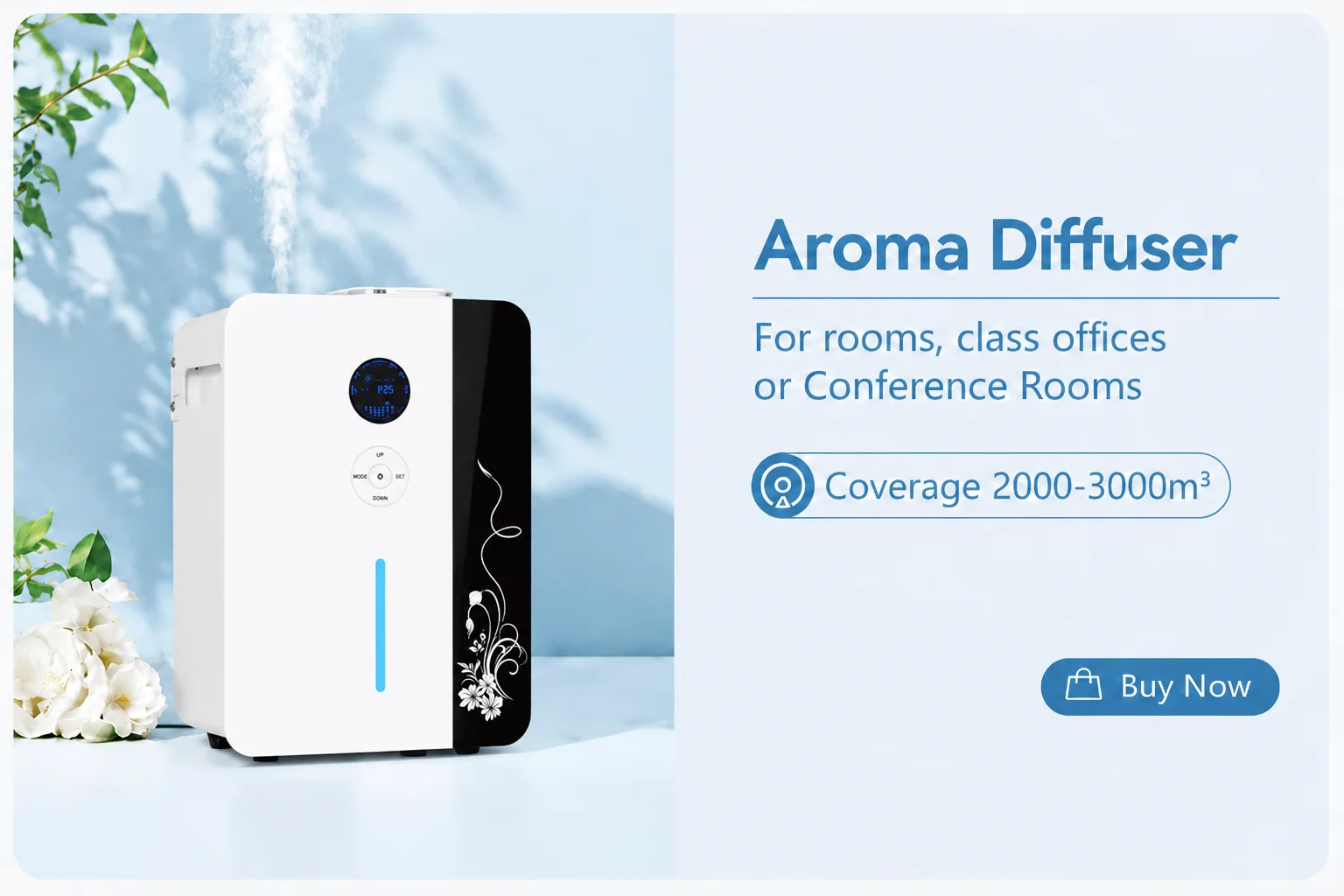 30000 Feet Namste Aroma Diffuser Perfume Home Fragrance 800ML Capacity Essential Oil Air Purifier Metal Body 14W Power HVAC