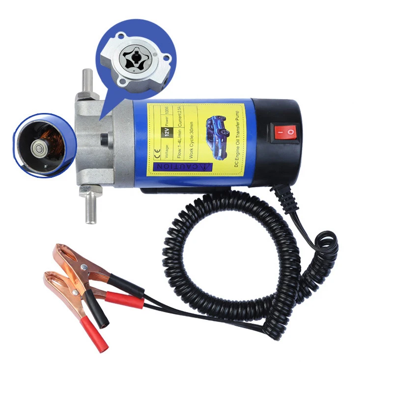 Portable 12V/24V Oil Transfer Pump 1-4L/min Extractor Fluid Suction Electric Change Fuel Pump Siphon Tool for Car Motor Boats