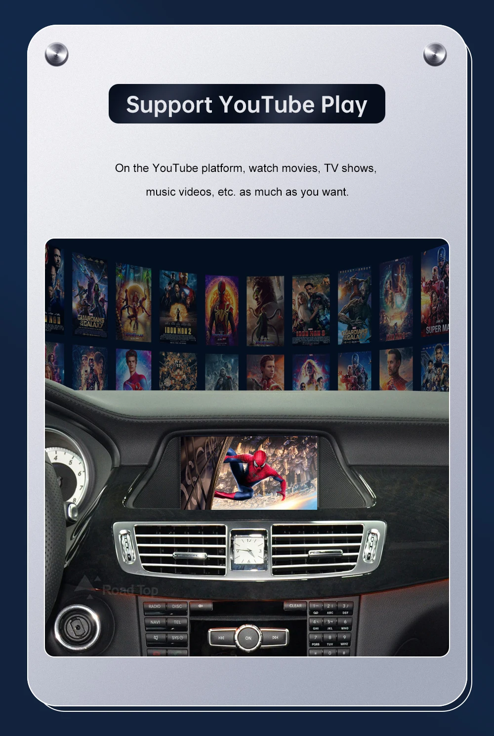 Road Top Wireless CarPlay Android Auto for Mercedes Benz CLS W218 NTG4.5/NTG4.7 2011-2015, with Mirror Link AirPlay Car Play
