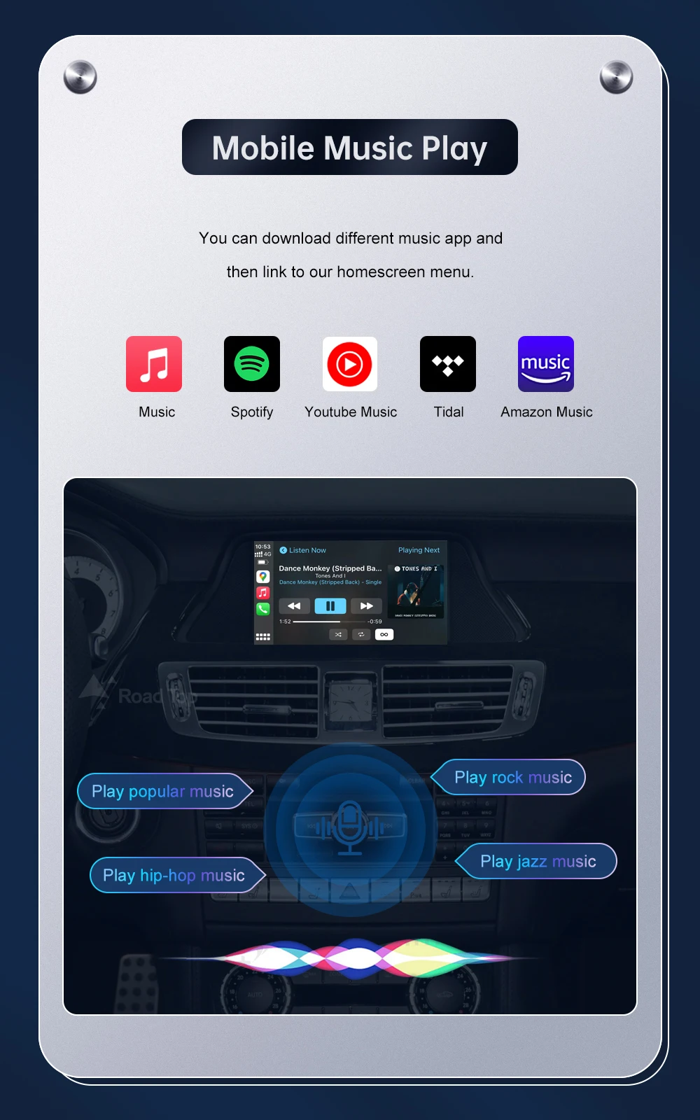 Road Top Wireless CarPlay Android Auto for Mercedes Benz CLS W218 NTG4.5/NTG4.7 2011-2015, with Mirror Link AirPlay Car Play
