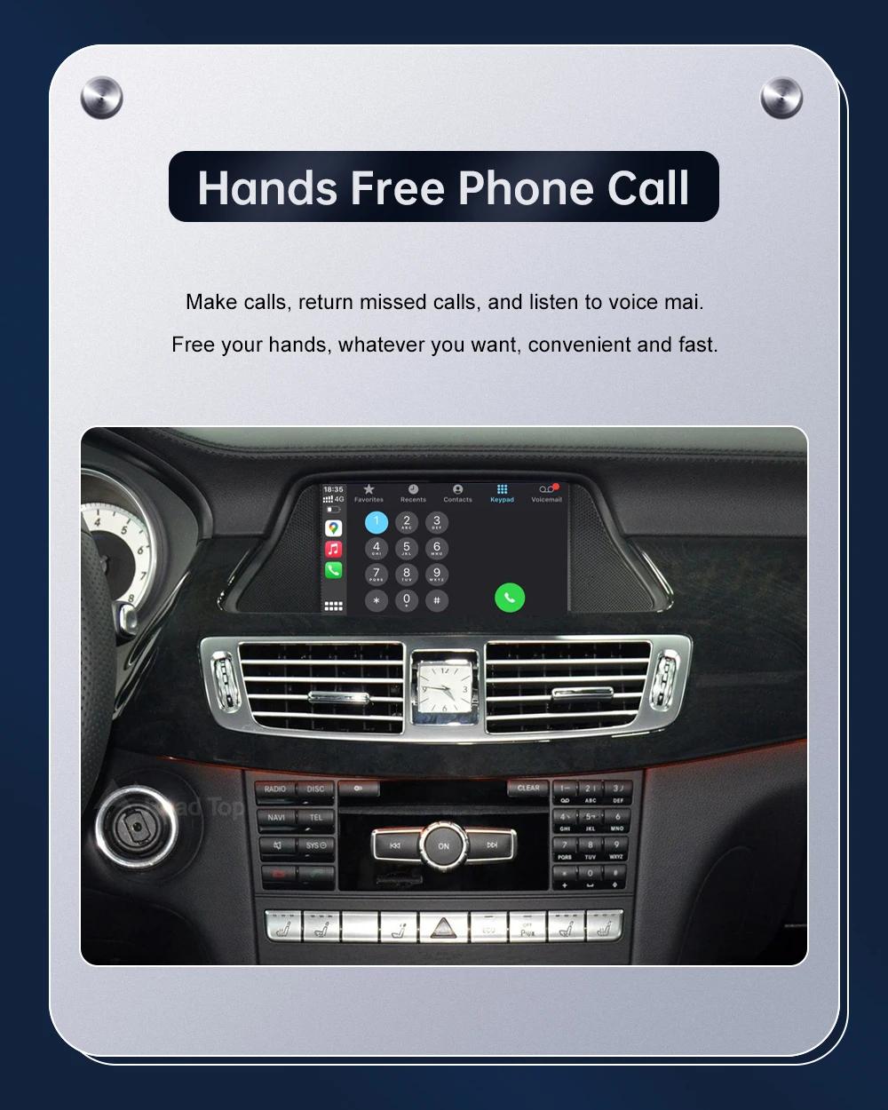 Road Top Wireless CarPlay Android Auto for Mercedes Benz CLS W218 NTG4.5/NTG4.7 2011-2015, with Mirror Link AirPlay Car Play