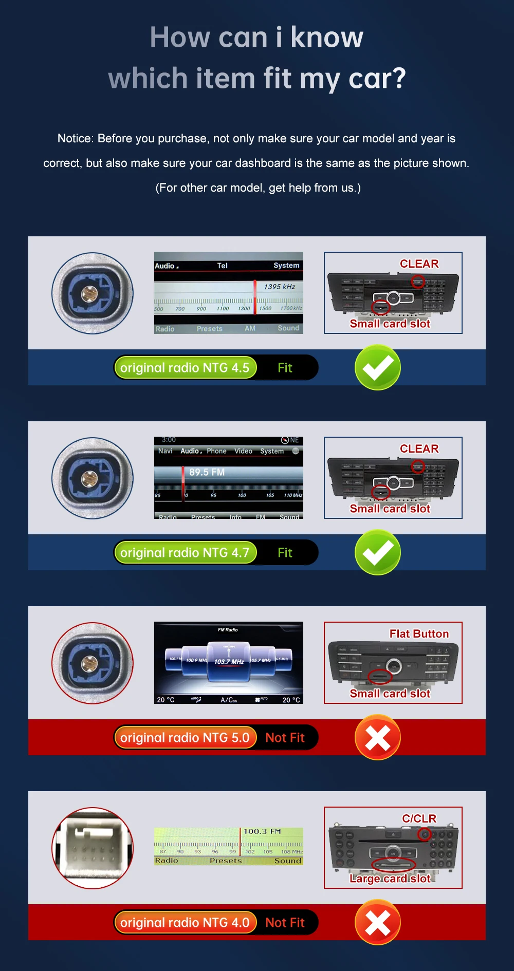 Road Top Wireless CarPlay Android Auto for Mercedes Benz CLS W218 NTG4.5/NTG4.7 2011-2015, with Mirror Link AirPlay Car Play