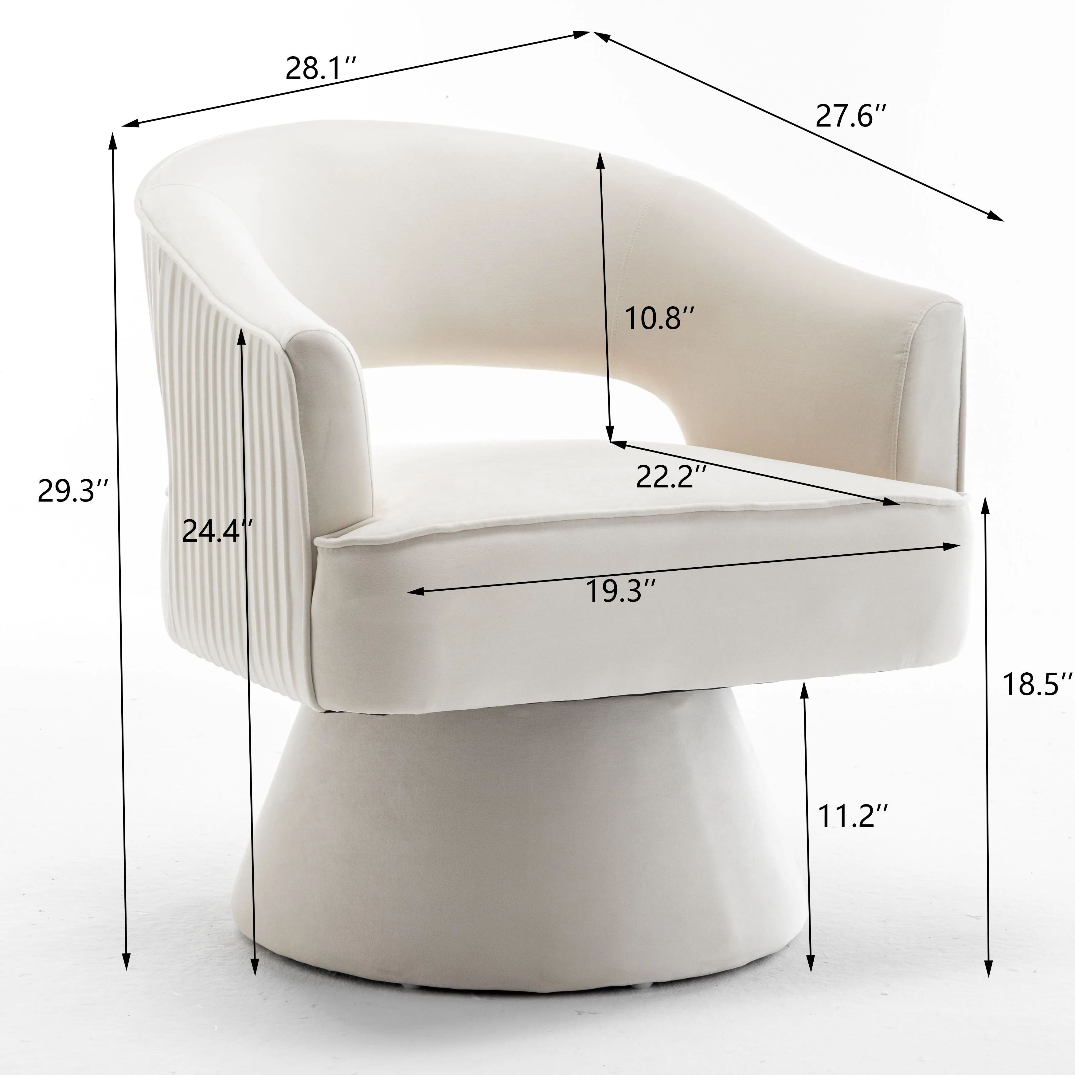 SEYNER Modren Velvet Swivel Arm Chair, Bedroom Chair living Room Furniture Vanity Throne Lounge Nordic Sofa Single Sofa